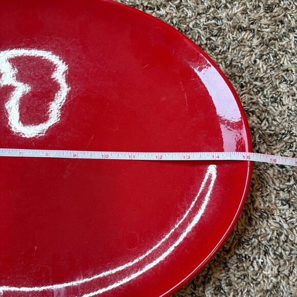 Waechtersbach Germany Stoneware Red Serving Platter Oval 15”x 11.5” - Picture 4 of 6